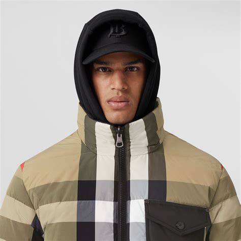 reversible check nylon puffer jacket.